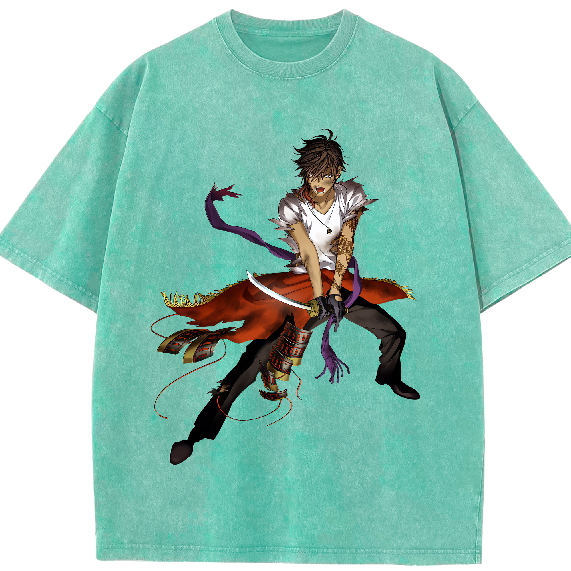 （画像用） 刀剣乱舞 Touken Ranbu 綿100% ヴィンテージ風 半袖Tシャツ（フロントプリント）
